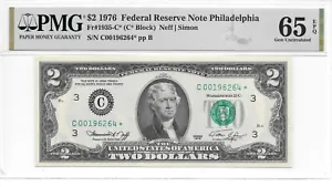 1976* Philadelphia* $2 FRN Star Note (C* Block) PMG 65 EPQ Gem Uncirculated - Picture 1 of 12