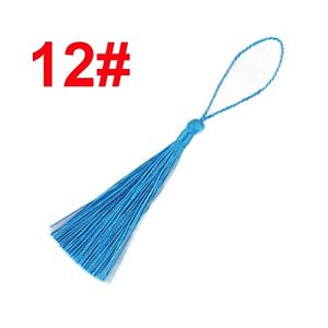 100pcs Silky Tassels Trims 8+5cm For Bookmarks Sewing Costume Jewelry Decoration