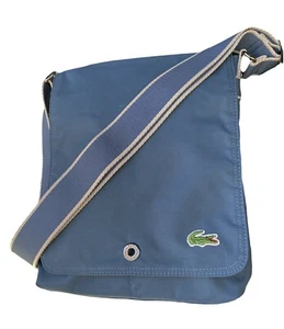 New Authentic Vintage Lacoste MESSENGER BAG Small new City Casual 3 Jeans Blue - Picture 1 of 12