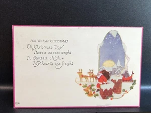 1925 Christmas Postcard With Original holiday Stamps, With Writing - Vintage! - Picture 1 of 2