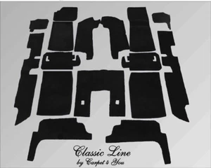 Kit de alfombras de terciopelo negro para Jaguar XJ6 y XJ12 Serie 2 y 3 sedán de cuatro puertas - Imagen 1 de 2