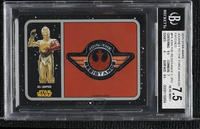 2015 Topps Star Wars: Journey to The Force Awakens C-3PO #P-4 BGS 7.5 Patch 07qw - Image 1 of 3
