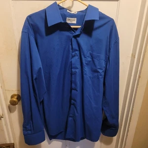 Camisa Berlioni Italia Para Hombres Manga Larga Con Botones Azul X-Grande - Imagen 1 de 7