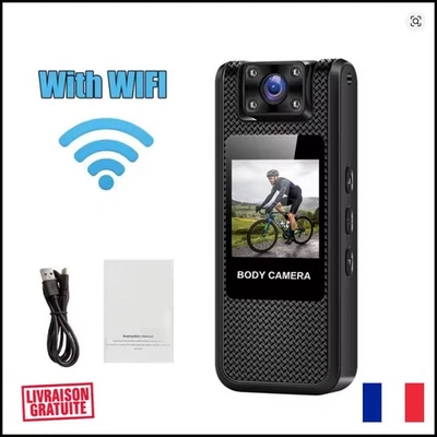 Mini Caméra WiFi 4K – BodyCam Portable UHD, Vision Nocturne IR, Enregistreur DV - Photo 1/4