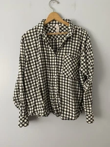 Top de pijama de franela de algodón cepillado a cuadros manga larga mediana Auden para mujer - Imagen 1 de 8