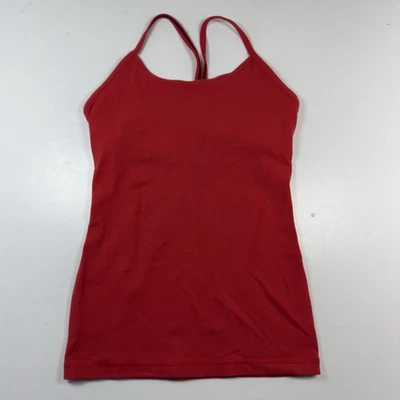 Camiseta sin mangas Ivivva By Lululemon para niñas jóvenes roja atlética con espalda talla 8 manchas Foto 1 de 4