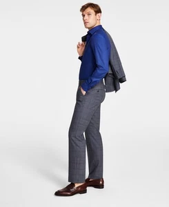 Michael Kors Men Classic fit Dress Pants 40 / 32 Grey Plaid Stretch - Picture 1 of 1