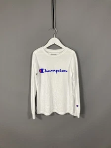 CHAMPION LONG SLEEVE T-Shirt - Size Medium - White - Great Condition - Boy’s - Picture 1 of 4