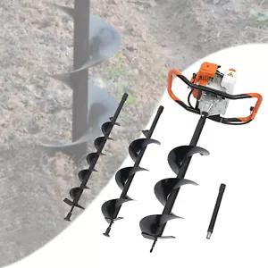 52/71 cc Gas Powered Post Hole Digger Earth Auger Borer Fence Ground Drill Bits - Picture 1 of 29