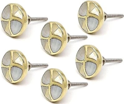 Латунные перламутровые дверные ручки гардеробы красивый серый декор ручной работы 35 мм10 - Изображение 1 из 4