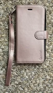 IPHONE 7p/8p Arae rose GOLD Wallet case with WRIST Strap - Picture 1 of 3