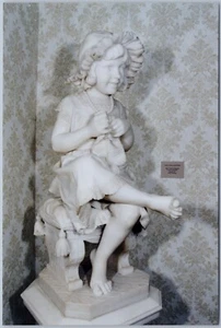 Escultura "The Little Knitter" Ella Pollock Bidwell, Museo Lightner Fl Art RPPC - Imagen 1 de 2