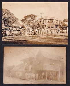 Philippine CHILD HEALTH DAY CELEBRATION, NIPA HOUSE 2 RPPC Vintage Postcards H98 - Picture 1 of 3