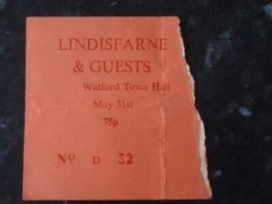 Lindisfarne. Original Watford Town Hall concert ticket. May 1972 - Picture 1 of 2