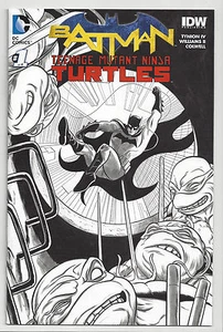Batman Teenage Mutant Ninja Turtles #1 Newbury B/W Boceto Allred Variant 2016 Casi nuevo - Imagen 1 de 2
