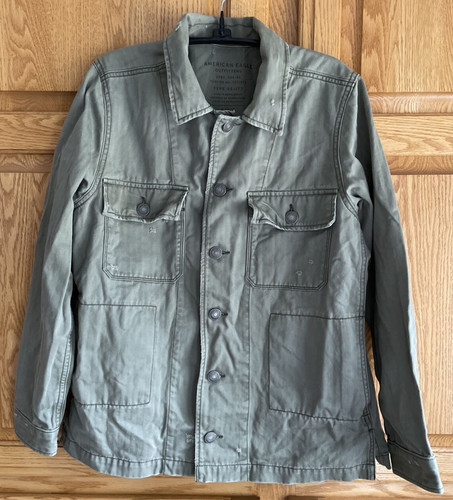 VETEMENTS Giacca jeans AMERICAN EAGLE AE 177 donna verde esercito effetto invecchiato taglia: M