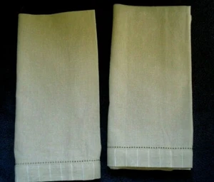 Waterford Linens Rigato Linen Blend Tan Napkins 21" x 21" Set of Two NWT - Picture 1 of 6