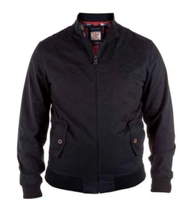 D555 Duke Big Mens Cotton Harrington Jacket Black 2XL 3XL 4XL 5XL-8XL KS13809 - Picture 1 of 2