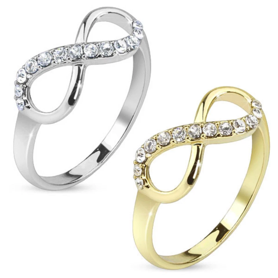 Damen-Ring  Infinity Zirkonia Ring Unendlichkeit  Valentinstag Geschenk Freundin - Bild 1 von 1