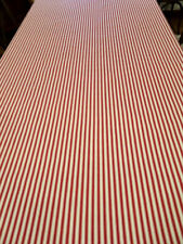 1-10 Yds WAVERLY "Tavern Ticking" Screen Print Red & White Stripe 55" Classic
