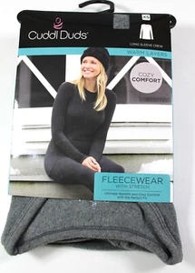 CUDDL DUDS LS Crew Fleecewear Top Size XS Heather Charcoal Retail $30 - Picture 1 of 4