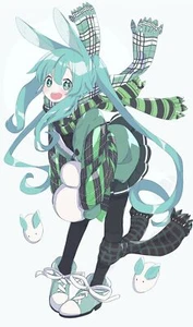 Anime Vocaloid blaues Haar Hatsune Miku Mädchen Porträt Spielmatte - Bild 1 von 1
