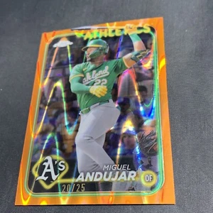 Miguel Andujar /25 Orange | 2024 Topps Chrome Update | Orange Raywave USC15 A’s - Picture 1 of 4
