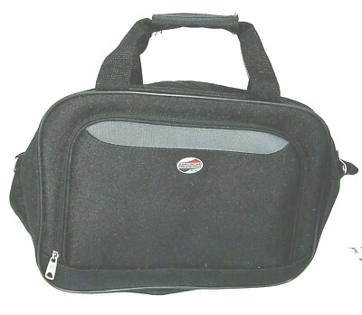 American Tourister Laptop Sachel Carry Case Black Vinyl Strap Handle NEW - Image 1 of 4