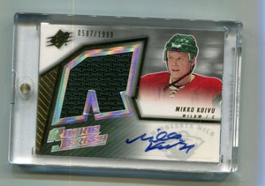 2005-06 SPx #232 Mikko Koivu Minnesota Wild Jersey Autograph Auto RC 587/1999