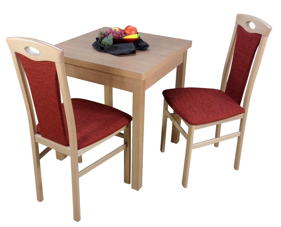 3tlg. Tischgruppe, Essgruppe 3tlg. in 7 Farben, Esstisch ausziehbar - Bild 1 von 1