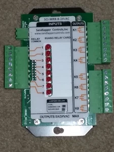 Sandlapper Control 8 Gang Relay Card SCI-MRB-8-24VAC Jumper Coil Sink/Sourcing - Picture 1 of 7