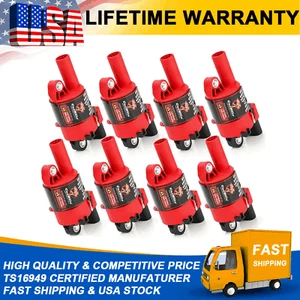 Paquete de 8 bobinas de encendido redondas UF414 para Chevy Silverado 1500 Camaro Corvette V8 - Imagen 1 de 13