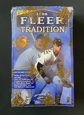 1998 Fleer Tradition Baseball Series 2 Factory Sealed Hobby Box - Mantle Inserts - Image 1 of 3