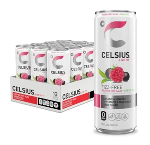 CELSIUS Raspberry Acai Green Tea, Energy Drink (Pack of 12) Packaging may vary - Picture 1 of 5