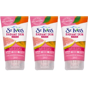 St. Ives Radiant Skin Face Scrub Pink Lemon & Mandarin 150ml - 3 Pack - Picture 1 of 3