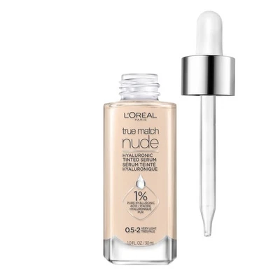 L'Oreal Paris True Match Hyaluronic Tinted Serum Foundation Makeup, Medium Tan - Image 1 of 4