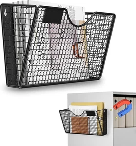 Soporte magnético negro para carpeta de correo de archivo de metal para archivadores, refrigerador - Imagen 1 de 6