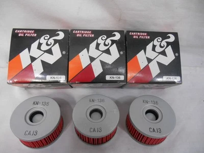 Paquete de 3 filtros de aceite K&N KN-136 KN136 aptos para Suzuki DRZ250 01-07 TU250X 12-19 Foto 1 de 4