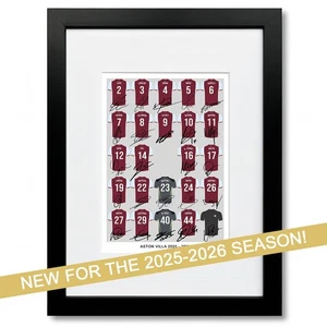 ASTON VILLA 2023-2024 SQUAD TEAM SIGNIERTER POSTERDRUCK FOTO OLLIE WATKINS MCGINN - Bild 1 von 14