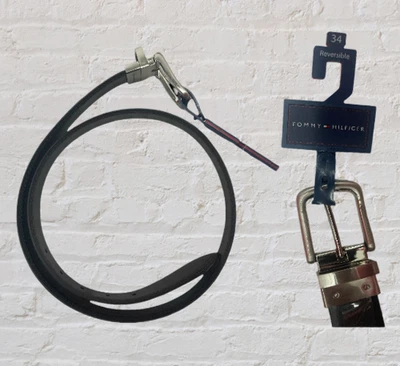 Tommy Hilfiger 黑色 - 深棕色皮带双面 34 码 — 第 1/4 张图片