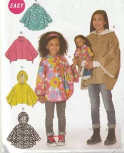 McCalls 7460 Pattern Girls Poncho Girls Size 7 -14 New 2016 - Picture 1 of 4