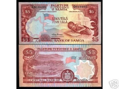 WESTERN SAMOA 5 TALA P-33 2002 x 100 Pcs Lot BUNDLE Pack SHIP UNC CURRENCY NOTE - Image 1 of 3