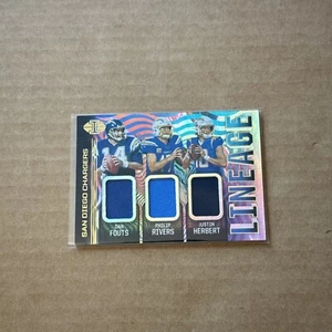 2020 Illusions Lineage Dan Fouts, Philip Rivers, Justin Herbert Chargers Patch - Picture 1 of 2