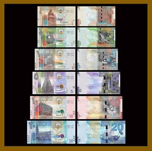 Kuwait 1/4 1/2 1 5 10 20 Dinars (6 Pcs Full Set), 2014 P-29/30/31/32/33/34 Unc