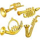 4 mini instrumenty muzyczne domek dla lalek: saksofon i trąbka - dekoracja