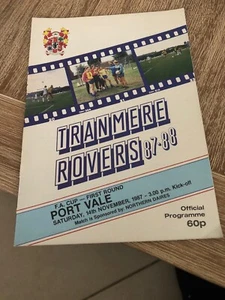 Tranmere Rovers V Port Vale 1987 Soccer/football Programme FA Cup - Picture 1 of 2