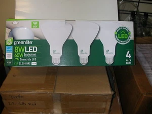 (QTY 4) GREENLITE LED DIMMABLE FLOODLIGHT BULBS 8W 65 WATT EQUIVALENT BR30 - Picture 1 of 4