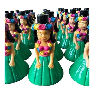 Vintage Set Of 30 Hawaiian/Hula Girl String Light Blow Mold Covers. No Lights - Picture 1 of 8