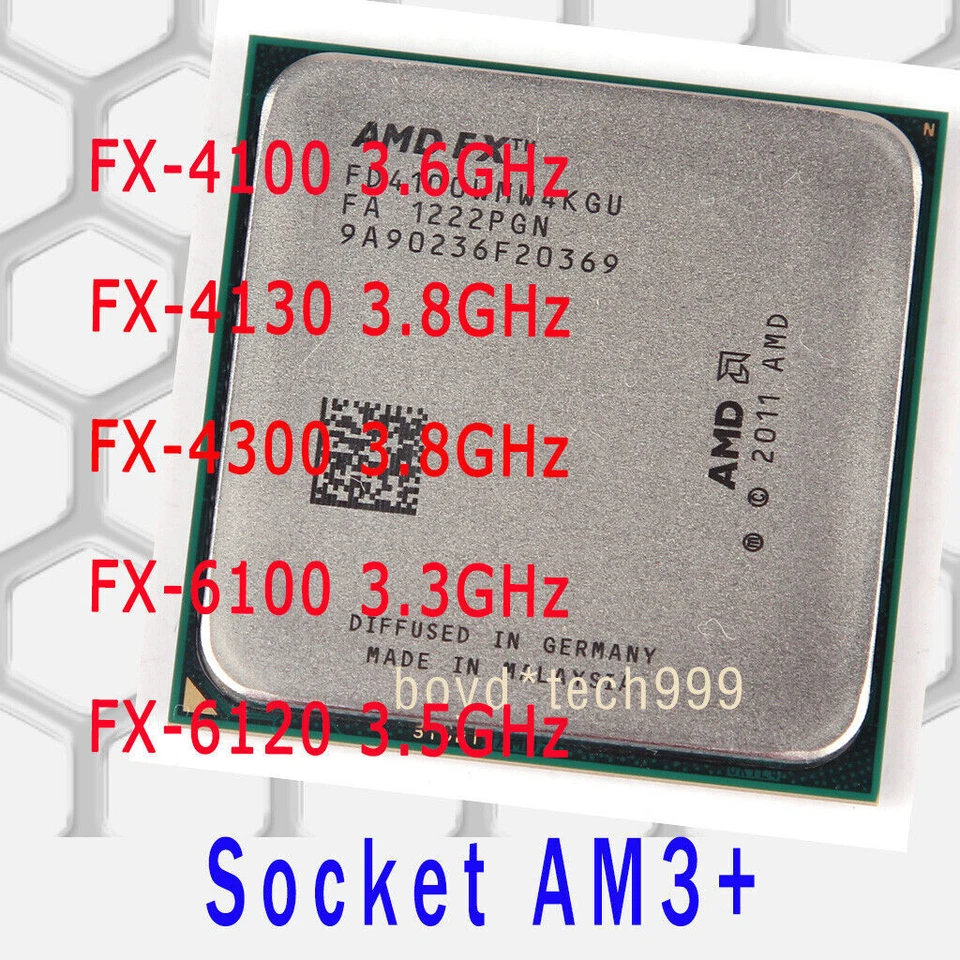 AMD FX-Series FX 4100 FX 4130 FX 4300 FX 6100 FX 6130 Socket AM3+ CPU Processor - Image 1 of 1