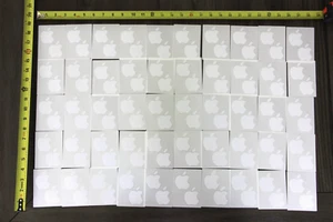 Authentic Small OEM Apple White Logo Sticker • 50 Sets of 2 - Picture 1 of 2